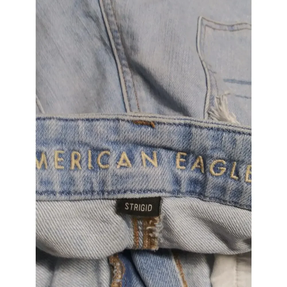 AE Denim Curvy Highest Waist '90s Boyfriend Distressed Shorts Size 10